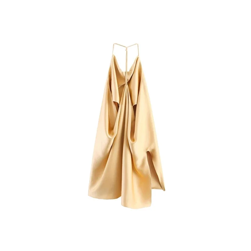 Conjunto de pantalones para correr de satén elegante para mujer, 2 piezas con cordones, espalda descubierta, pantalones cortos sin mangas, trajes elegantes para mujer 2025