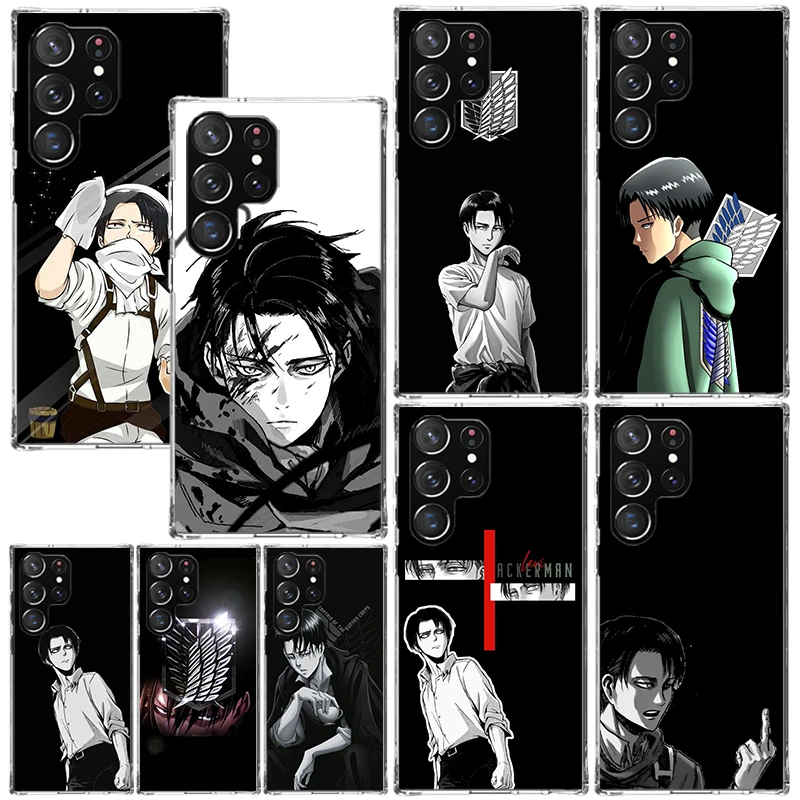 Funda de teléfono Attack-Titan Levi para Samsung Galaxy S26 S25 Edge S24 FE S23 S22 Ultra S21 Plus S20 + Art Fundas Back Cover Galaxy S2