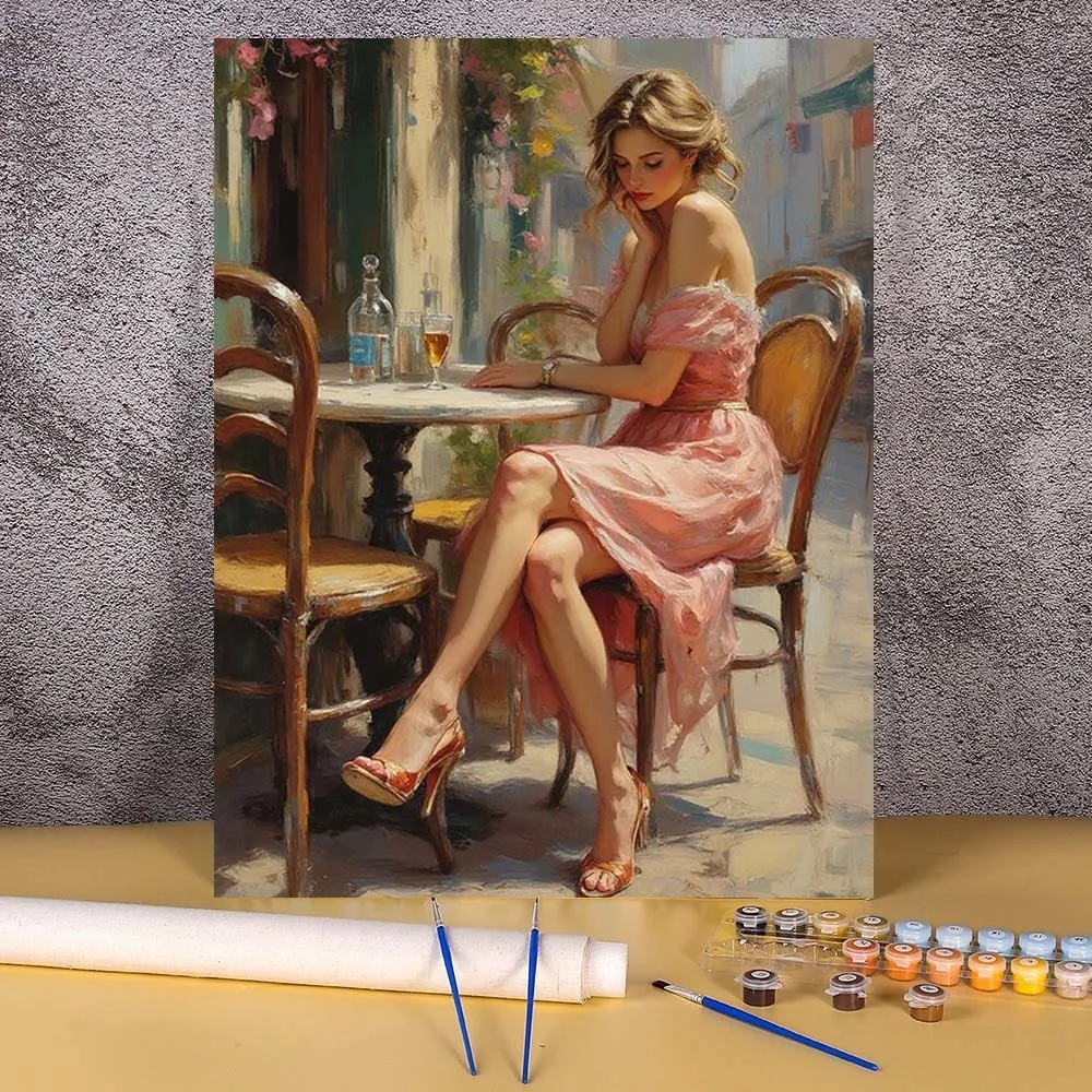 

Beauty Women Painting By Numbers Oil HandPainted Acrylic Paint Landscape Home Decors Adults Crafts Drawing On Canvas DIY Gift