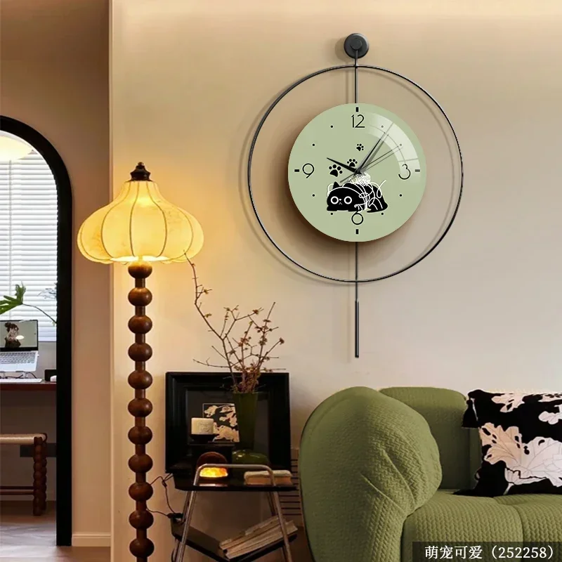 

Luxury Modern Wall Clock Silent Non-Ticking Korean Vintage Design Nordic Home Decor Quartz Movement Metal Frame Living Room Art