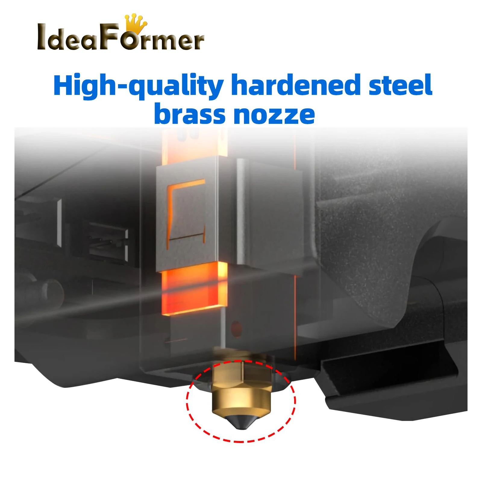 Produktbild von 2 Stück Hotend 0,4 Mm Für Centauri Carbon 2 – Gehärtete Stahldüse + Keramikheizer – Kompatibel Mit PLA, ABS, PETG & TPU