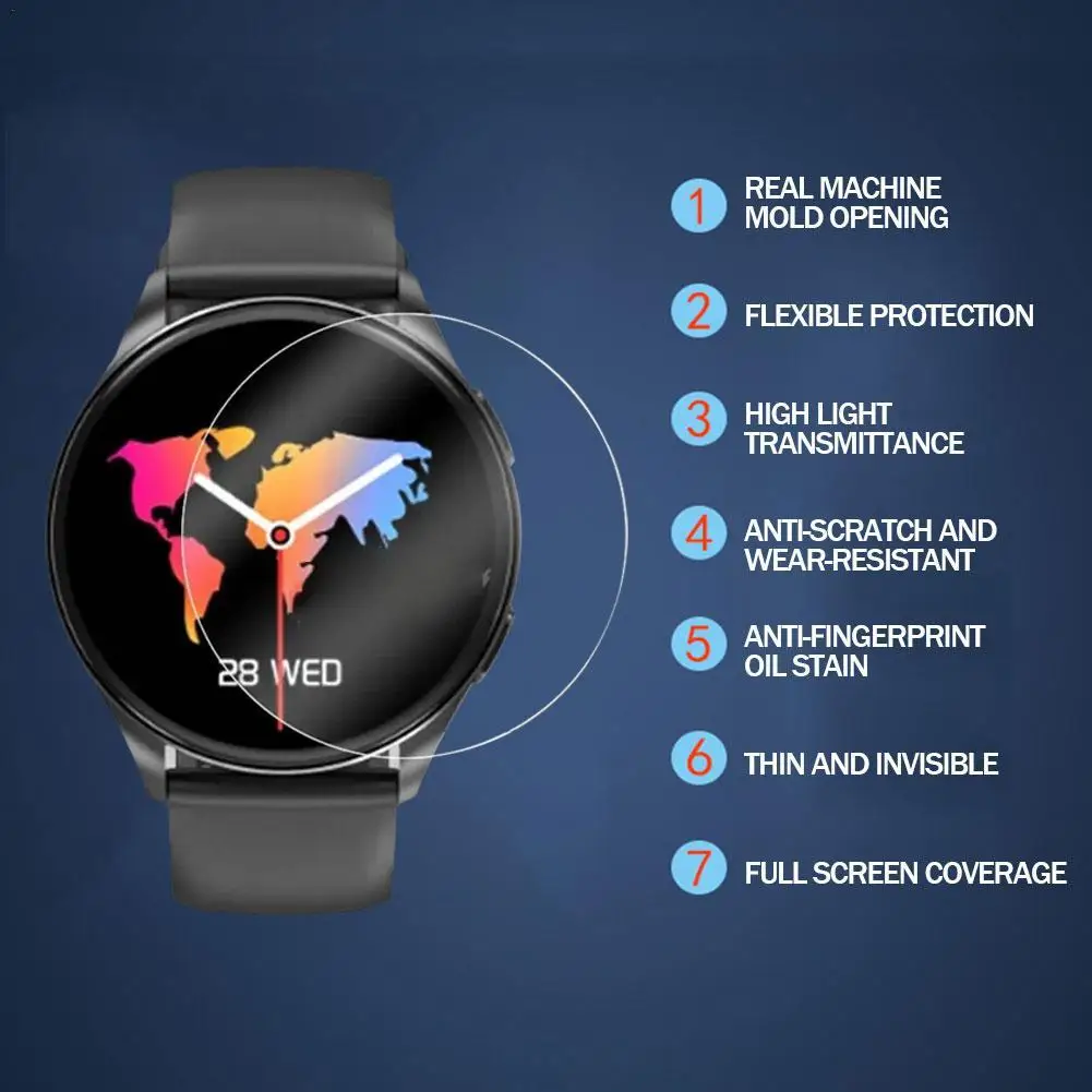 For Blackview X20 SmartWatch Transparent Slim Soft Hydrogel Repairable Protective Film Screen Protector-Not Tempered Glass