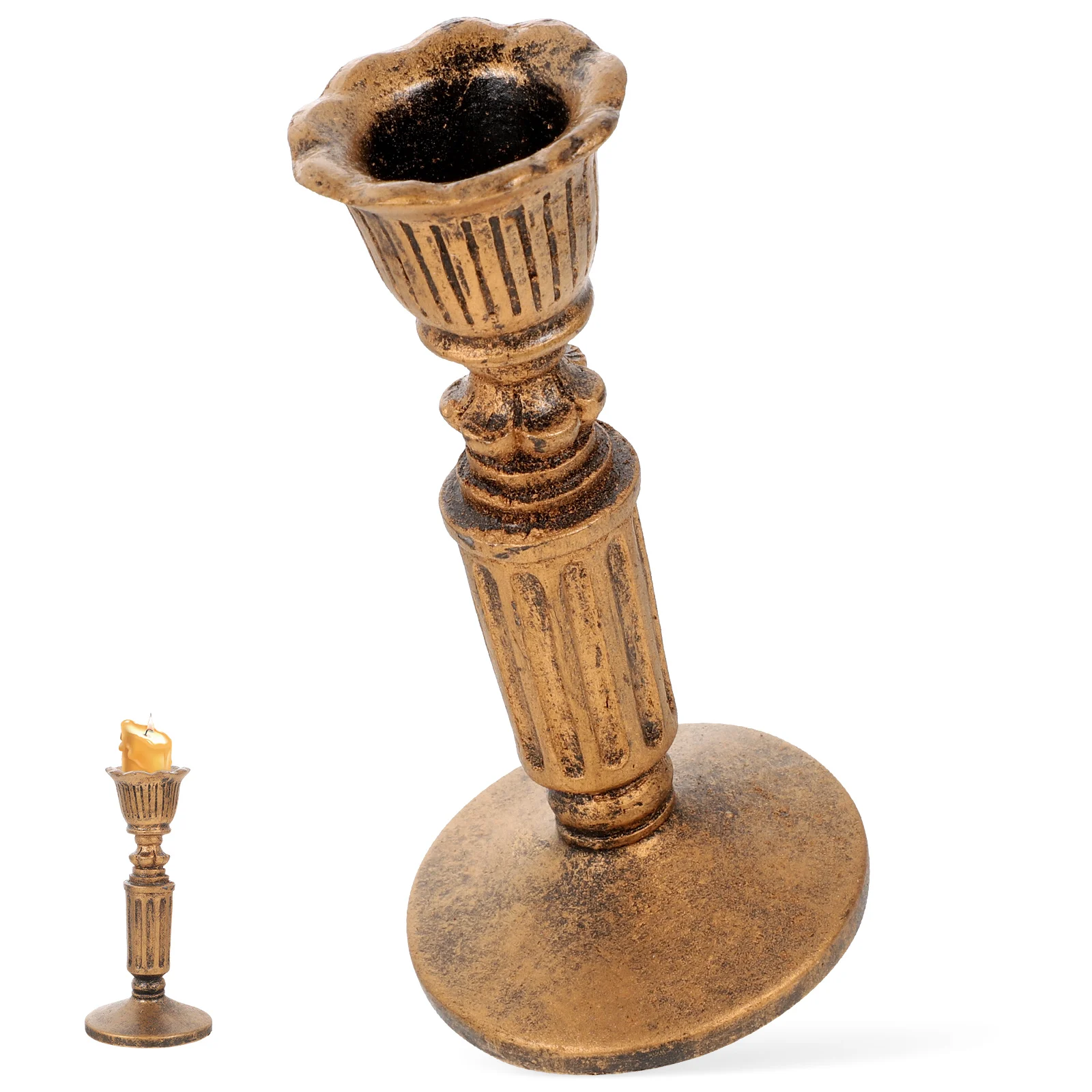 

Vintage Candlestick Holder Gold Decorative Stands Religious Ceremonies Home Decoration Party Rituals Shabbat Candles