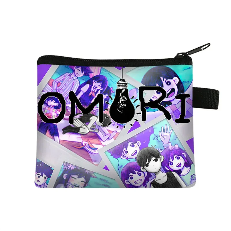 Omori Druck Geldbörse Frauen Brieftasche Kreditkarte Geld Münze Tasche Teenager Kopfhörer Halter Kleine Clutch Tasche Mann Omori Geldbörsen