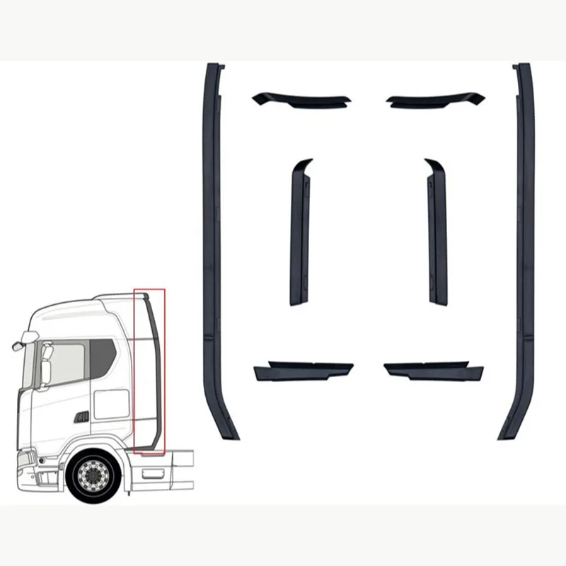 1 Pair plastic Tail Wing Edge Strip for Tamiya 1/14 RC Truck for SCANIA 770S 6x4 56368 56379 Car