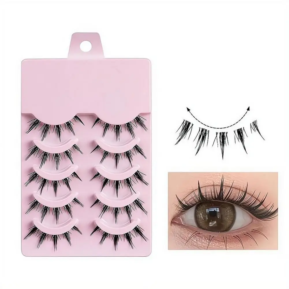 Künstliche Wimpern mit einem ganzen harten Stiel, die sich natürlich kräuseln und nach oben kräuseln, was eine starke Unterstützung für falsche Wimpern mit doppeltem Wimpernband bietet.