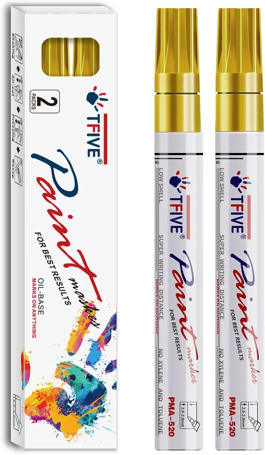 

Permanent Paint Marker Pens, Medium Tip, Waterproof & Quick Dry for Art, Office, Rock Painting on Various Surfaces