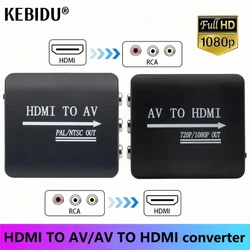 1080P HDMI-compatible TO AV RCA CVSB L/R Video Scaler Adapter HD Video Box Converter AV To HDMI-compatible Converter Support PAL