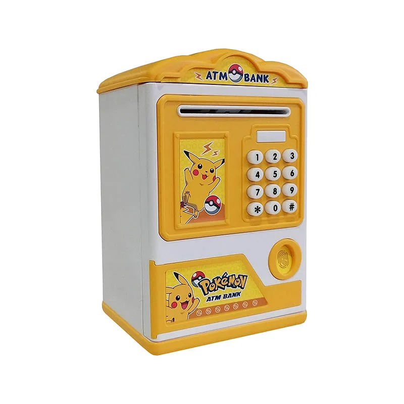 Pokemon Piggy Bank Action Figure Anime Pikachu Electronic Cartoon Plastic Paper Money Box Steal Coin Piggy Bank Kids Toys Gift