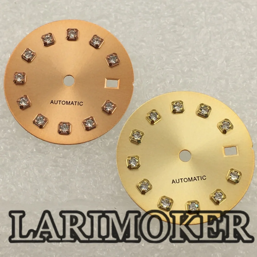

LARIMOKER 20.5mm watch Sunburst dial Gold /Rose Gold Diamond index suitable for NH05 automatic movement women's watch parts