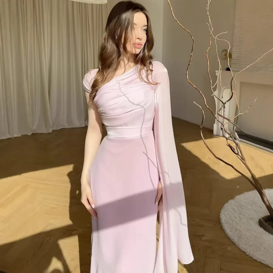 

【Новый стиль】Новое роскошное весеннее длинное платье с длинными рукавами, шелковистое, элегантное, мягкое, облегающее, для женщин, в европейском и американском стиле.