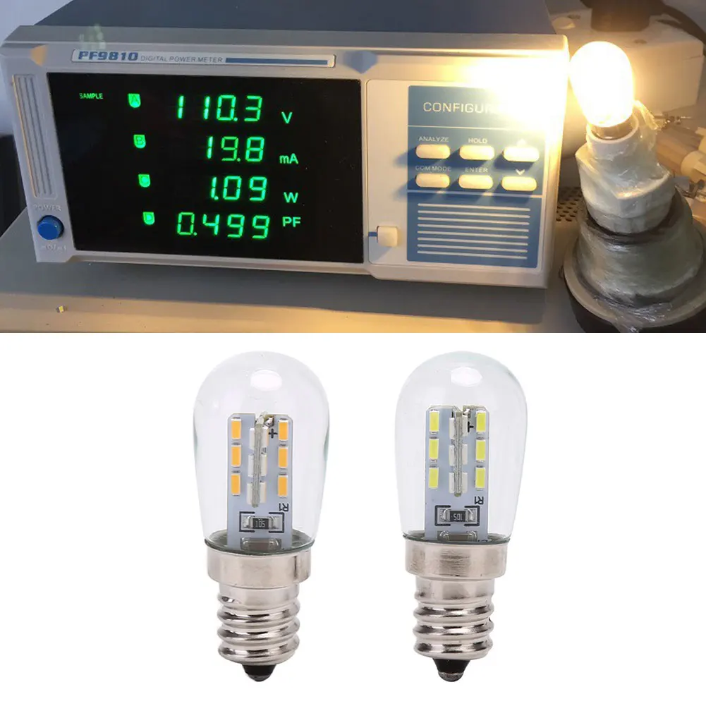 

E12 220V LED Light Bulb E12 LED High Bright Glass Shade Lamp Pure Warm White Lighting For Sewing Machine Refrigerator Accessorie