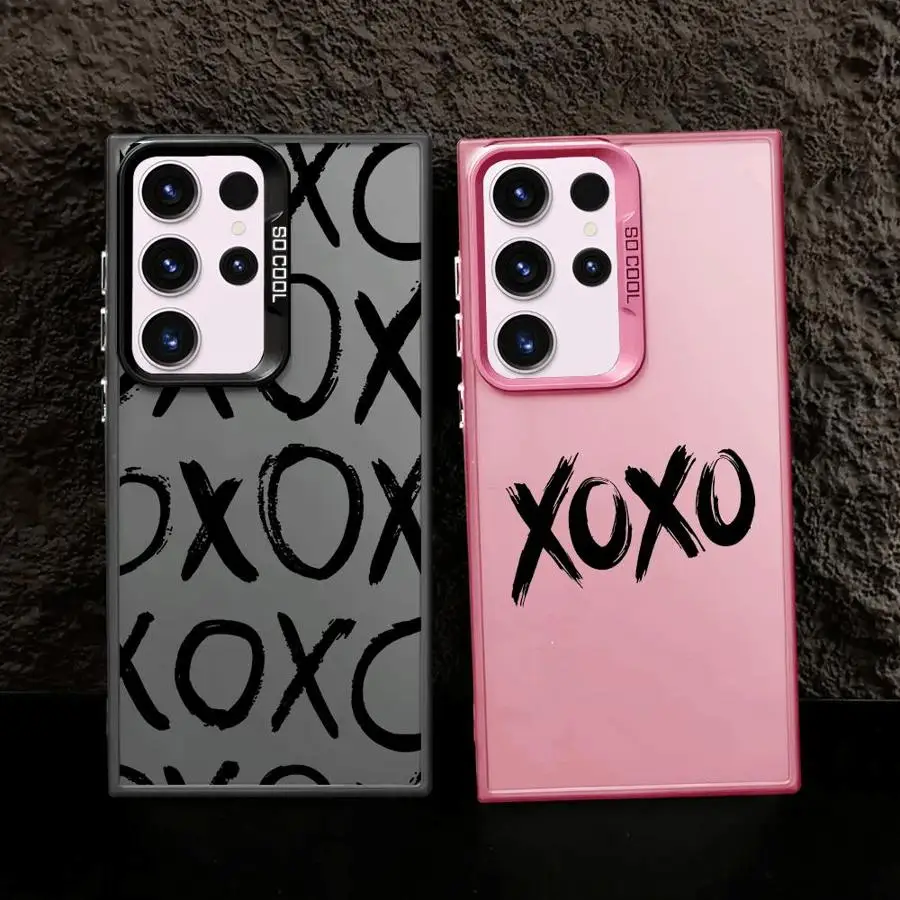 حافظة لهاتف سامسونج جالاكسي S25 Plus S24Ultra Note 20 Ultra S21 S24 FE S22 Ultra S25 S23 S20 FE حروف ممتعة XX #2