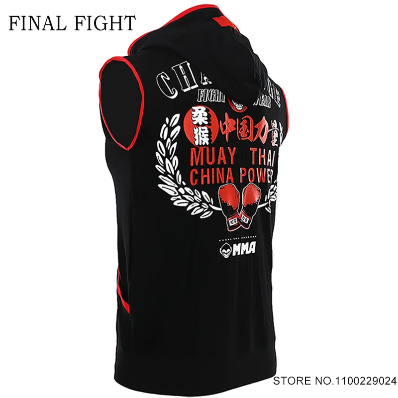 Muay Thai Shirt Men Women Tiger Boxing Training Hoodie Sparring Martial Arts MMA T-Shirt Sleeveless Gym Sports Workout Rashguard