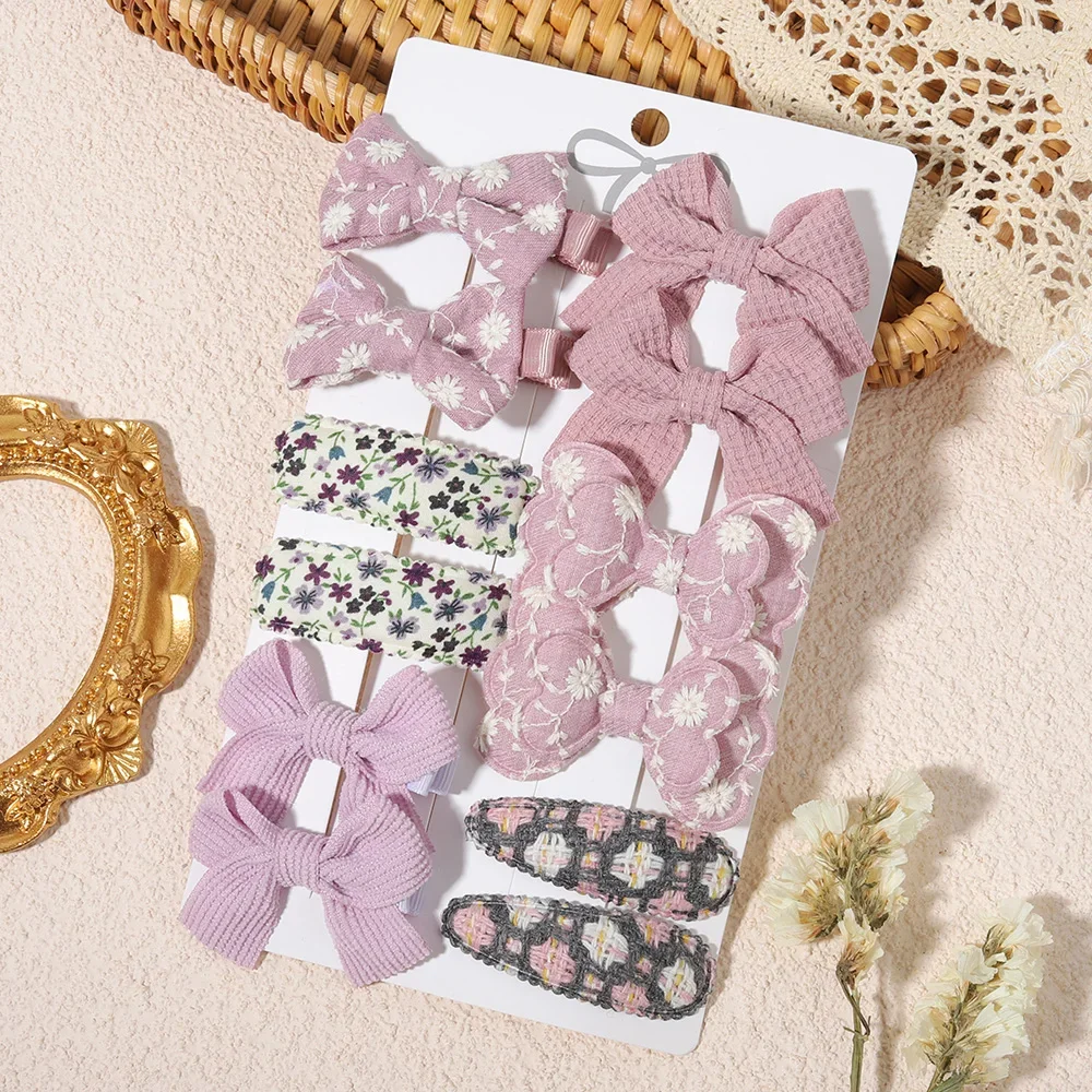 10/11/12 Stück/Set Mädchen Haarspangen mit Schleife, süße Schleifen-Haarspangen für Kinder, Baby-Geburtstagsdekoration, Haarspangen für Mädchen, Haar-Accessoires – Detail 14