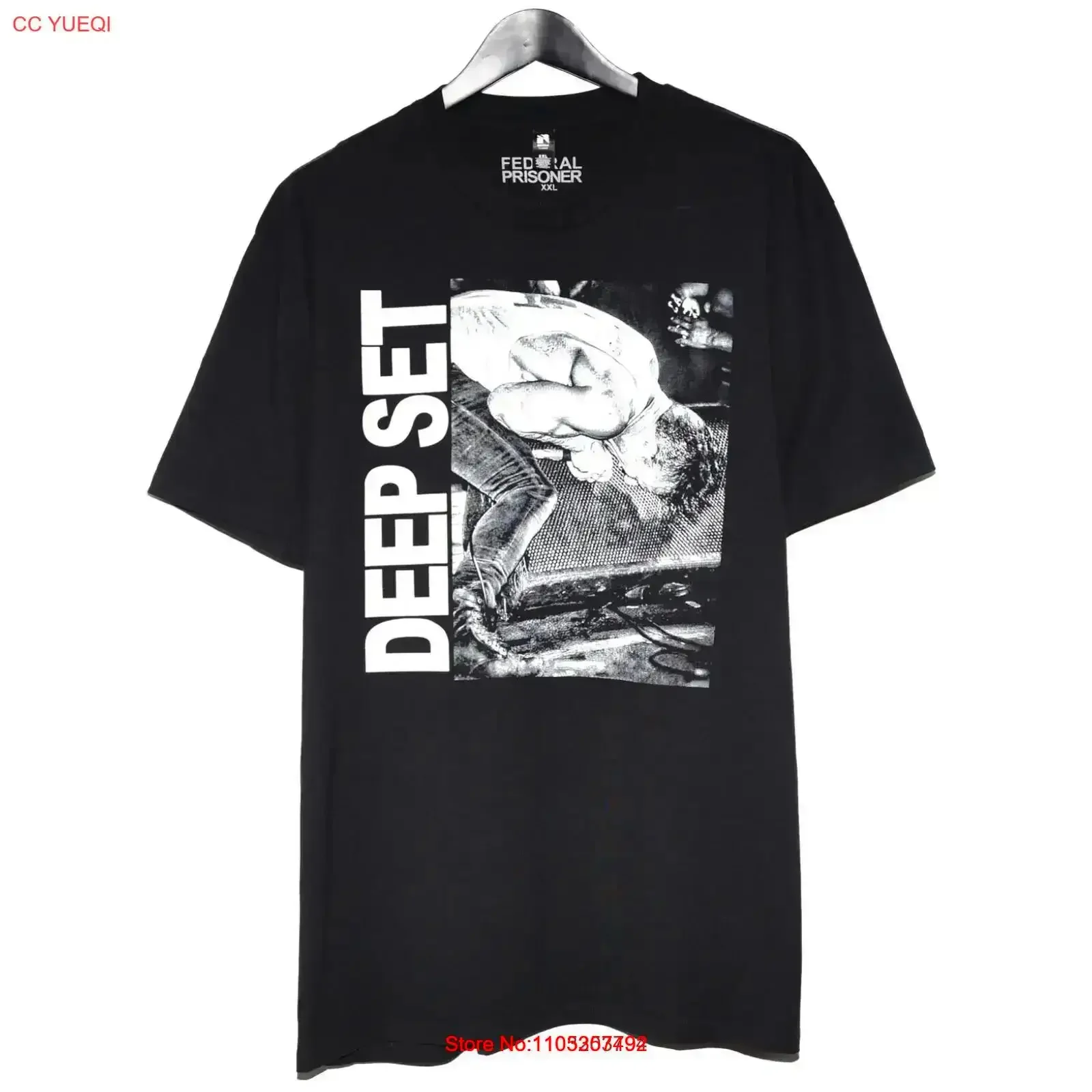 Federal Prisoner DEEP SET T Shirt SIZE 2XL vintage Washed Top For Everyday Wear homme streetwear Comfortable fashion graphic