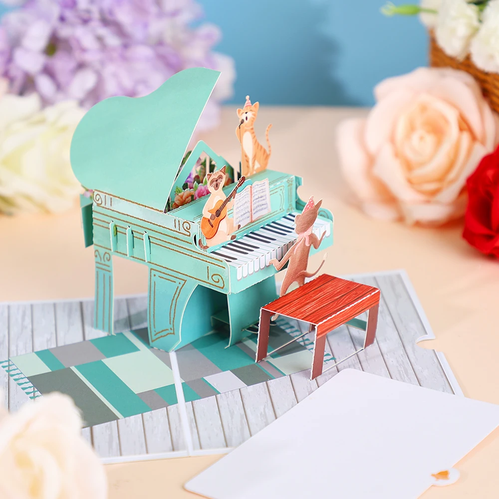 3D-Pop-up-Kawaii-Katzen-Grußkarte, süßes Katzenpapier-Kunstgeschenk, perfekt für Katzenliebhaber und Heimdekoration, Geburtstag