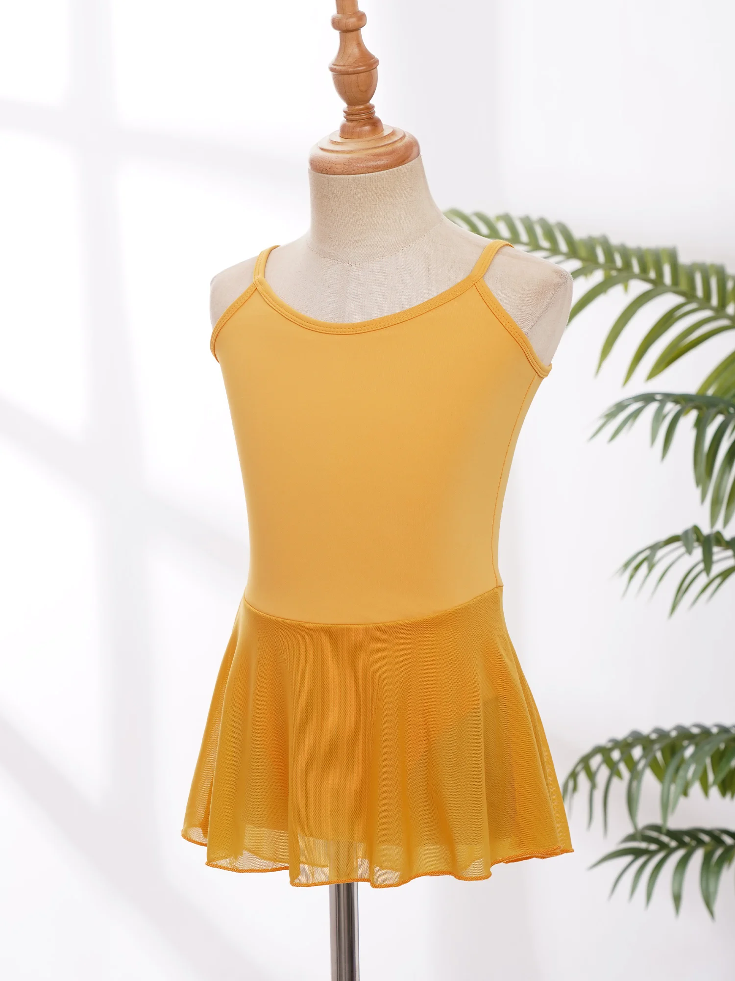 Vestido de balé sem mangas, Cinta de espaguete infantil, Costas baixas, Collant, Ginástica Bailarina, Vestidos de camisola