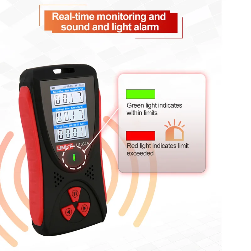 UNI-T Radiation Dosimeter UT334A Radiation Dose Tester X-ray Beta Gamma Detector Geiger Counter Radiation Detector