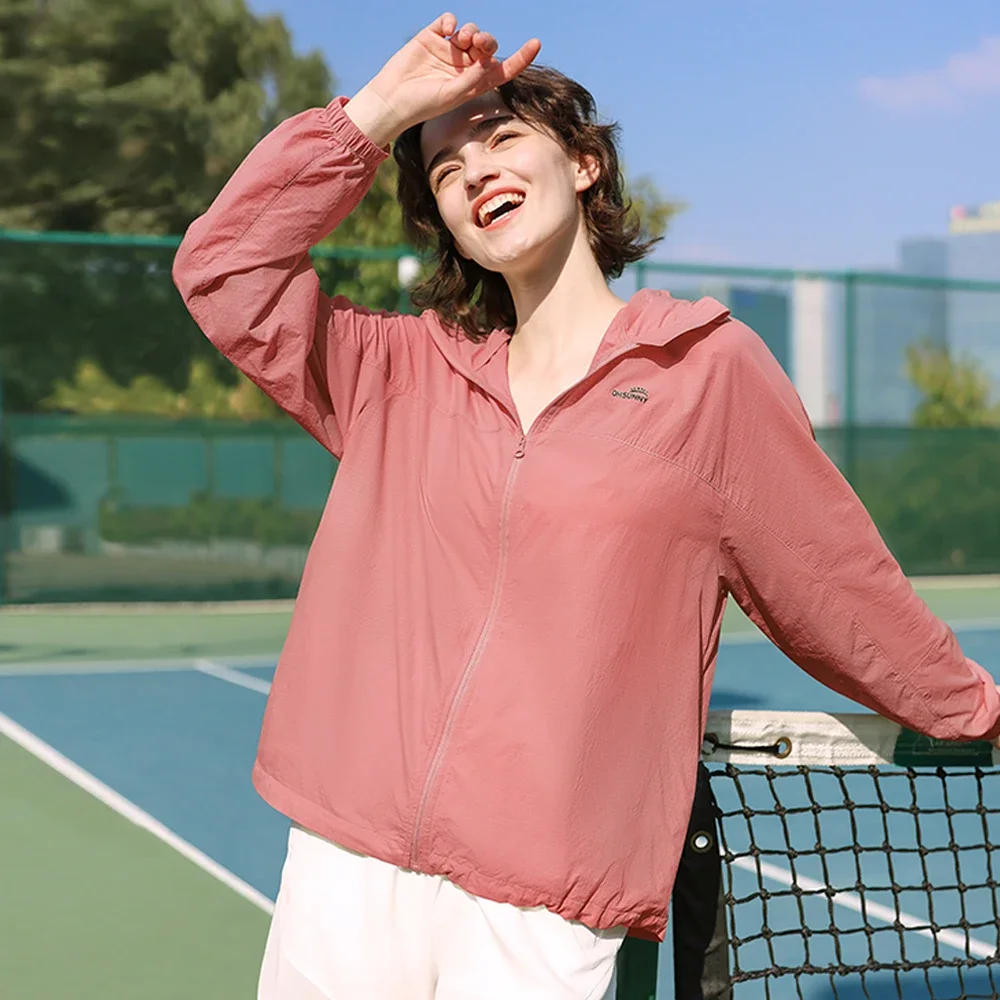OhSunny Vestes de randonnée unisexes, coupe-vent rafraîchissant à séchage rapide UPF50 + pour femmes et hommes, veste de soleil légère et pliable pour l'extérieur d'été