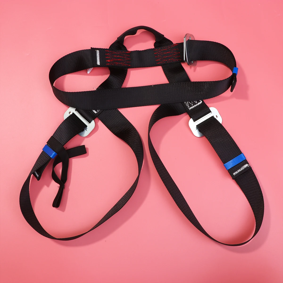 

Climbing Harness Polyester Safety Rappelling Black High Load Sturdy Webbing Reinforced Mountaineering Tree Indoor Rock Outward
