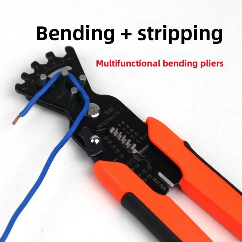 

Curved Wire Pliers, Professional Electrician Wire Stripper, Multifunctional Crimping Cutting Bending Stripping Tool