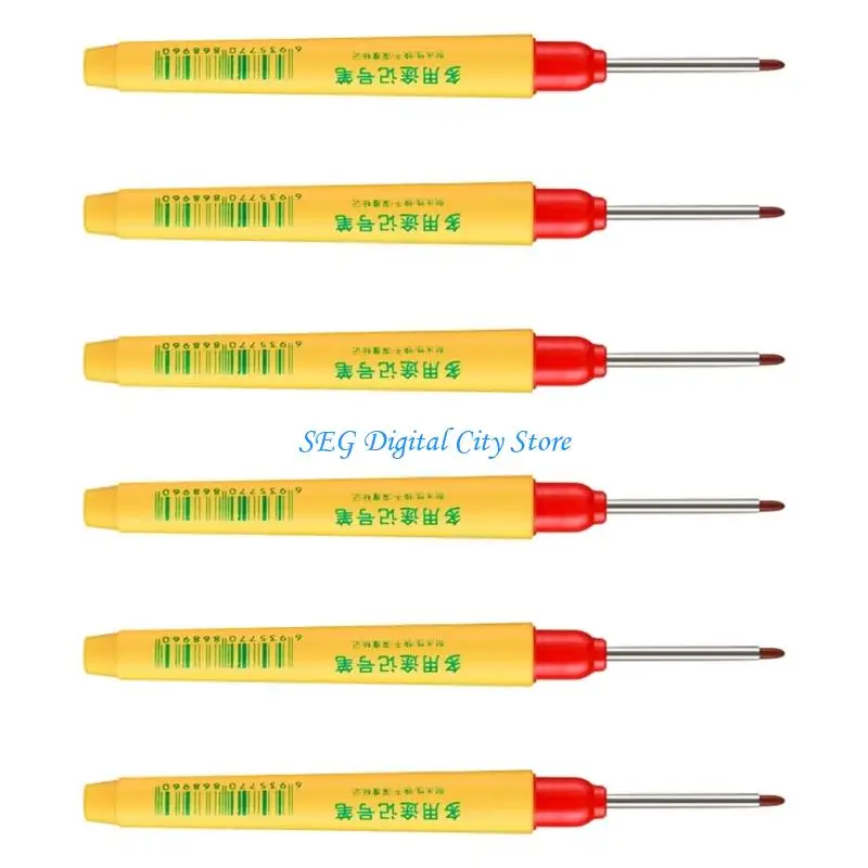 

U75B 6 шт. маркеры для деревообработки с глубокими отверстиями, маркер с длинным наконечником 33 мм для маркировки на металле,