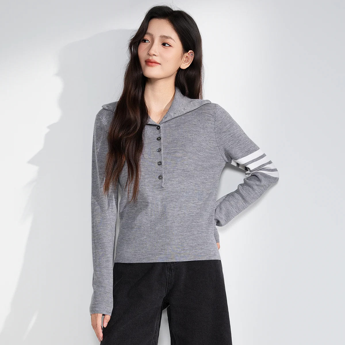 

TY852027 tb merino wool thin pullover for women autumn fall knitted sweaters