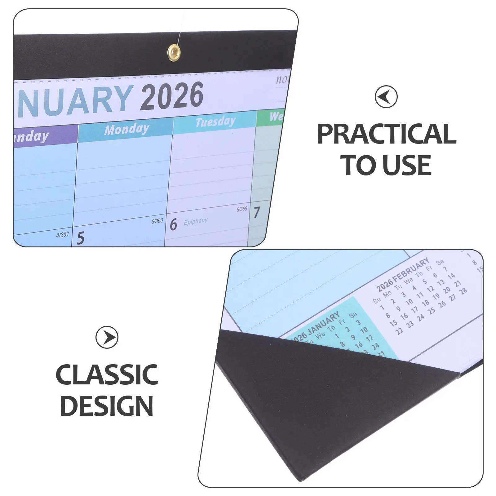 18-Month 2026 Hanging Wall Calendar Minimalist Design Home Office School Monthly Planner Schedule Time Management view 4