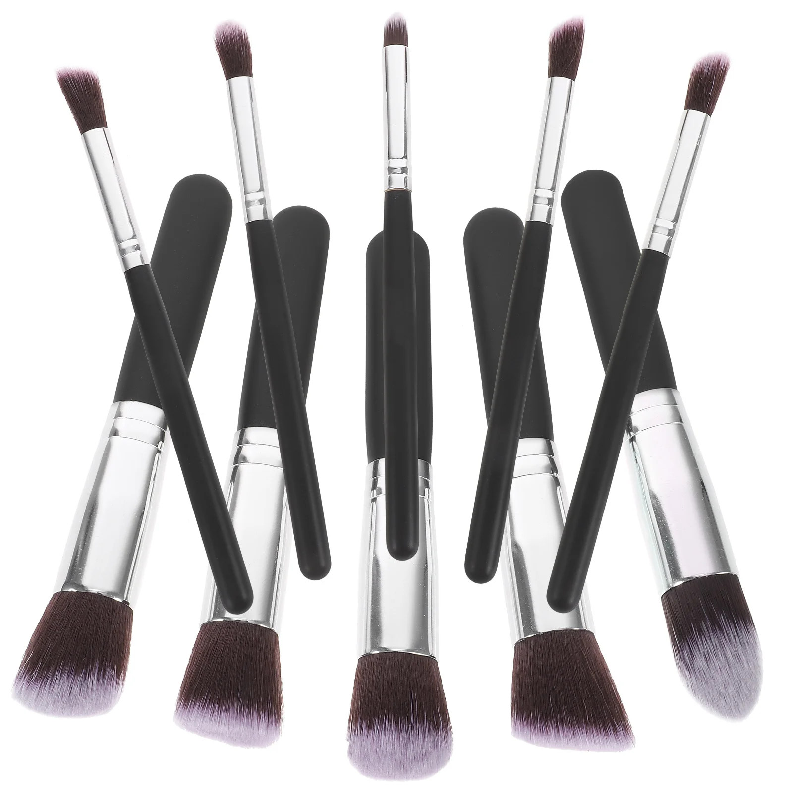 10개 브러쉬 세트 전문가급 품질의 조밀한 합성모 손쉬운 그립감의 굵은 손잡이로 데일리 메이크업 블러셔 브론저 아이라이너용