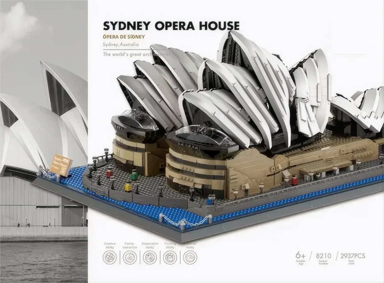 MOC World Skyline Palace Ruota panoramica Edifice Building Blocks Architettura Opera House Villa Savoye Ponte Torre Giocattoli Regali di Natale