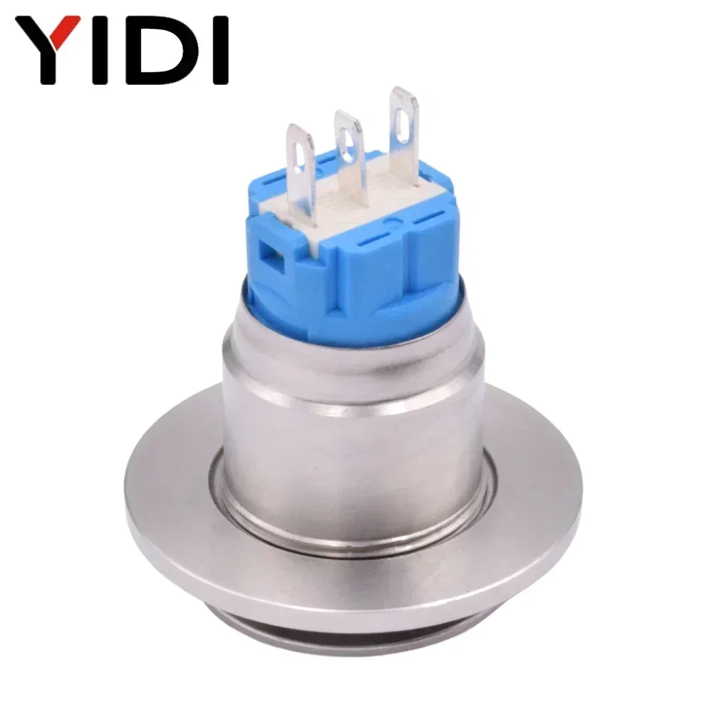 19mm Smart Toilet Automatic Flush Stainless Steel Latching Momentary Switch Reset Self-locking Kick Metal Push Button Switch