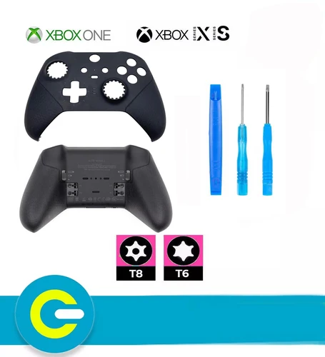 Imagen 2 del producto Kit de reparación de repuesto de cubierta de placa frontal de carcasa trasera delantera para controlador Xbox One Elite Series 2 + destornillador