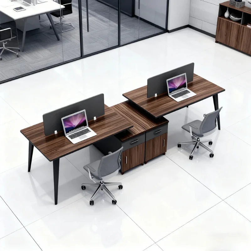 High-quality durable wooden office workstation desk partition drawer floor-to-ceiling multi-desk - modern luxury business desk