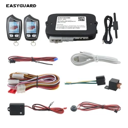 EASYGUARD EC208-1 FSK 2Way Car Alarm System with Rechargeable LCD Pager Display & Remote Trunk Release Shock Alarm Warning DC12V