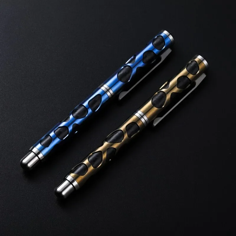FEGVE Titanium Carbon Fiber Ballpoint Pen Pocket Signature Writing EDC Pen Office Gift