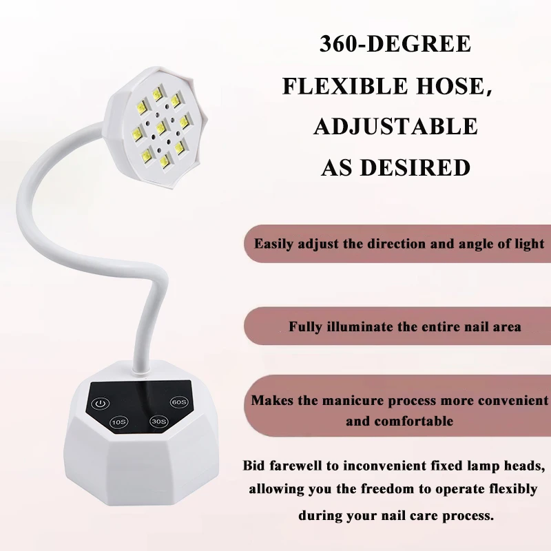 무선 로터스 네일 램프 LED UV 네일 드라이어 터치 컨트롤 충전식 네일 라이트 자동 감지 빠른 건조 360 °   구부릴 수 있는