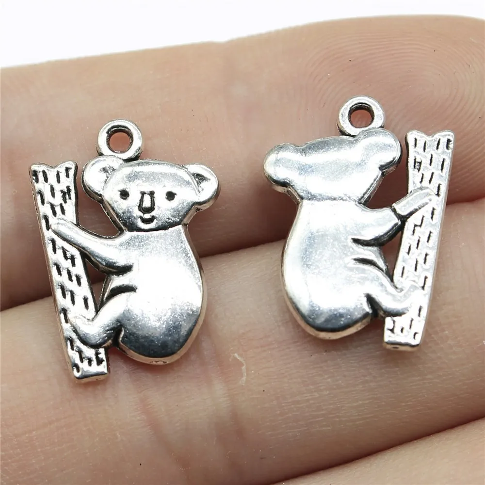 WYSIWYG 10pcs 20x14mm 2 Colors Koala Charms Pendant For DIY Jewelry Making Handmade Jewelry Craft Findings