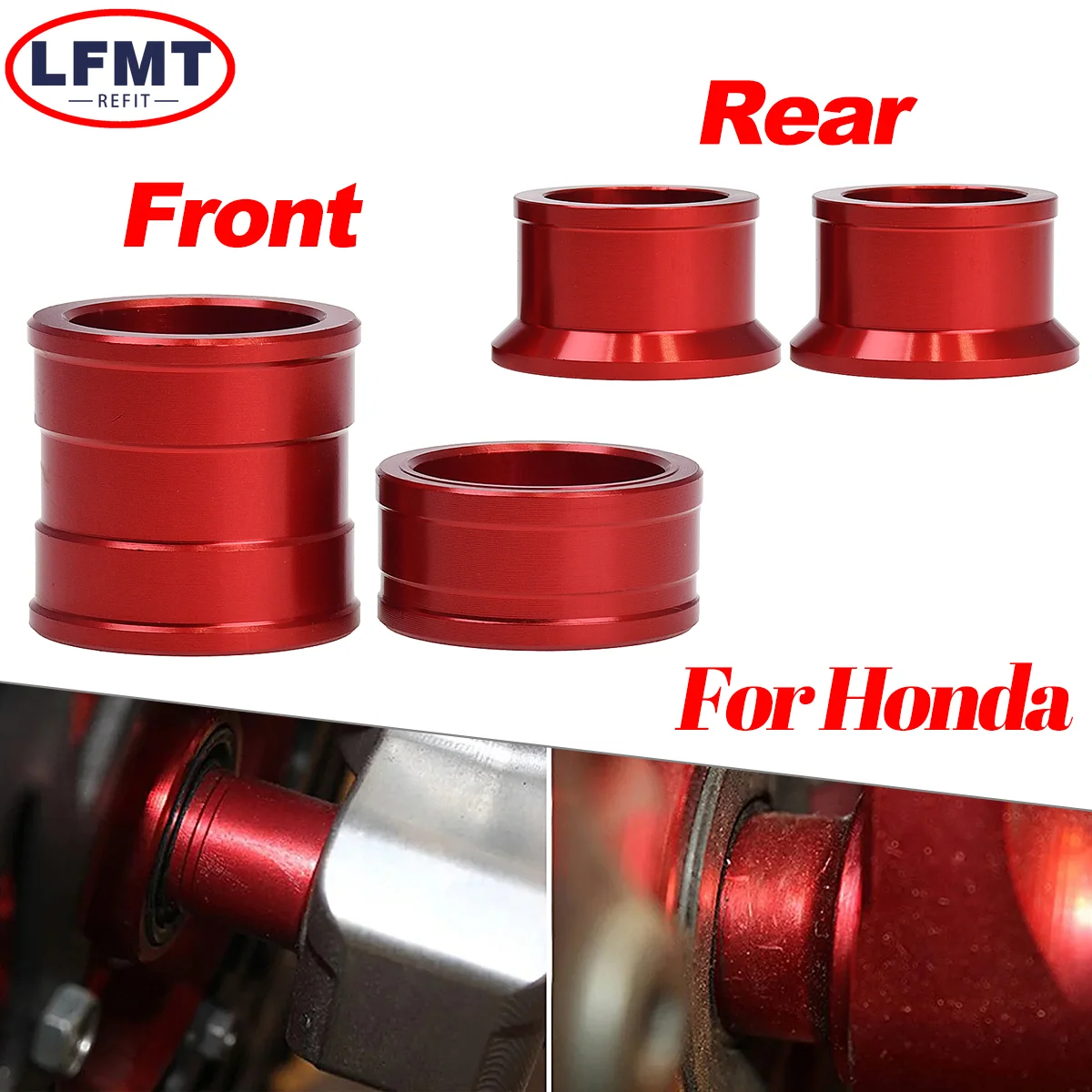 Motorcycle CNC Front Rear Wheel Spacers For Honda CR CRF 125R 250R 450R 250X 450X 250 450RX 450L 2002-2020 Motocross Accessories