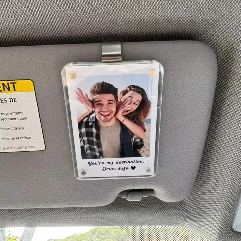 Car Couples Gift Photo Wallet Holder Clip Easy Install Car Visor Decoration Valentine's Day Photo Car Accessory