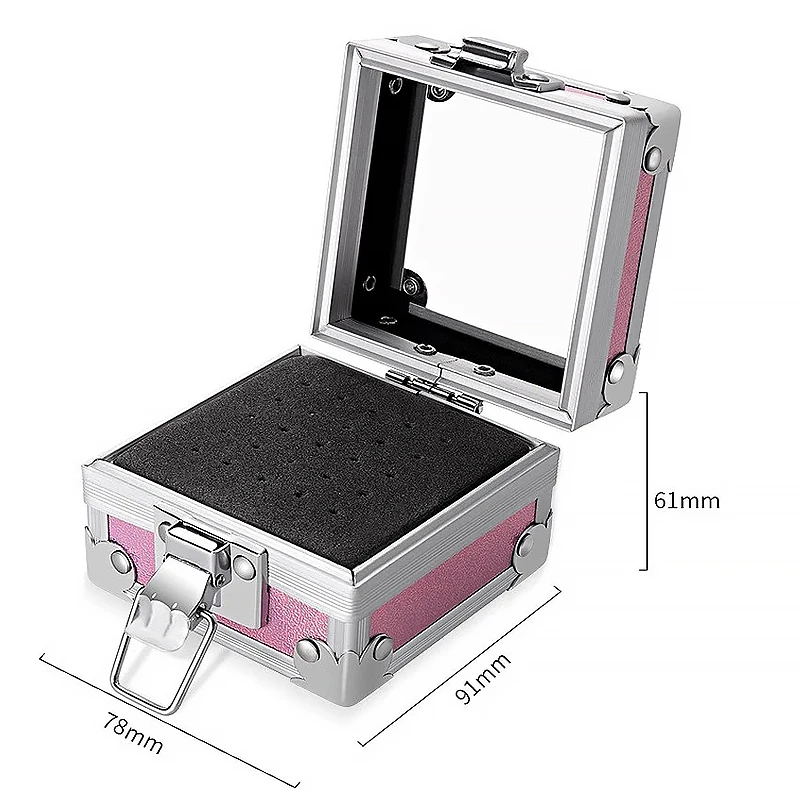 1 Stücke Professionelle Nagelbohrer Halter Box mit 25 Löchern Aluminium Display Aufbewahrungsbox Container für Acryl Nail art Werkzeuge – Detail 3