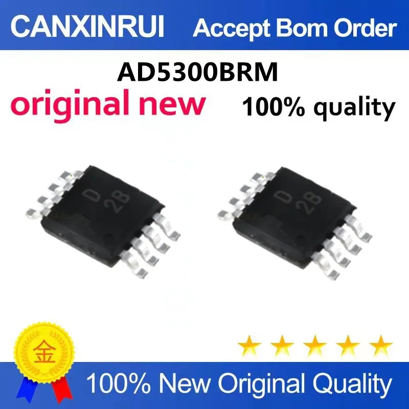 

AD5300 AD5300BRM BRMZ Silk Screen D2B 8-bit DAC Digital-to-Analog Converter Chip MSOP-8