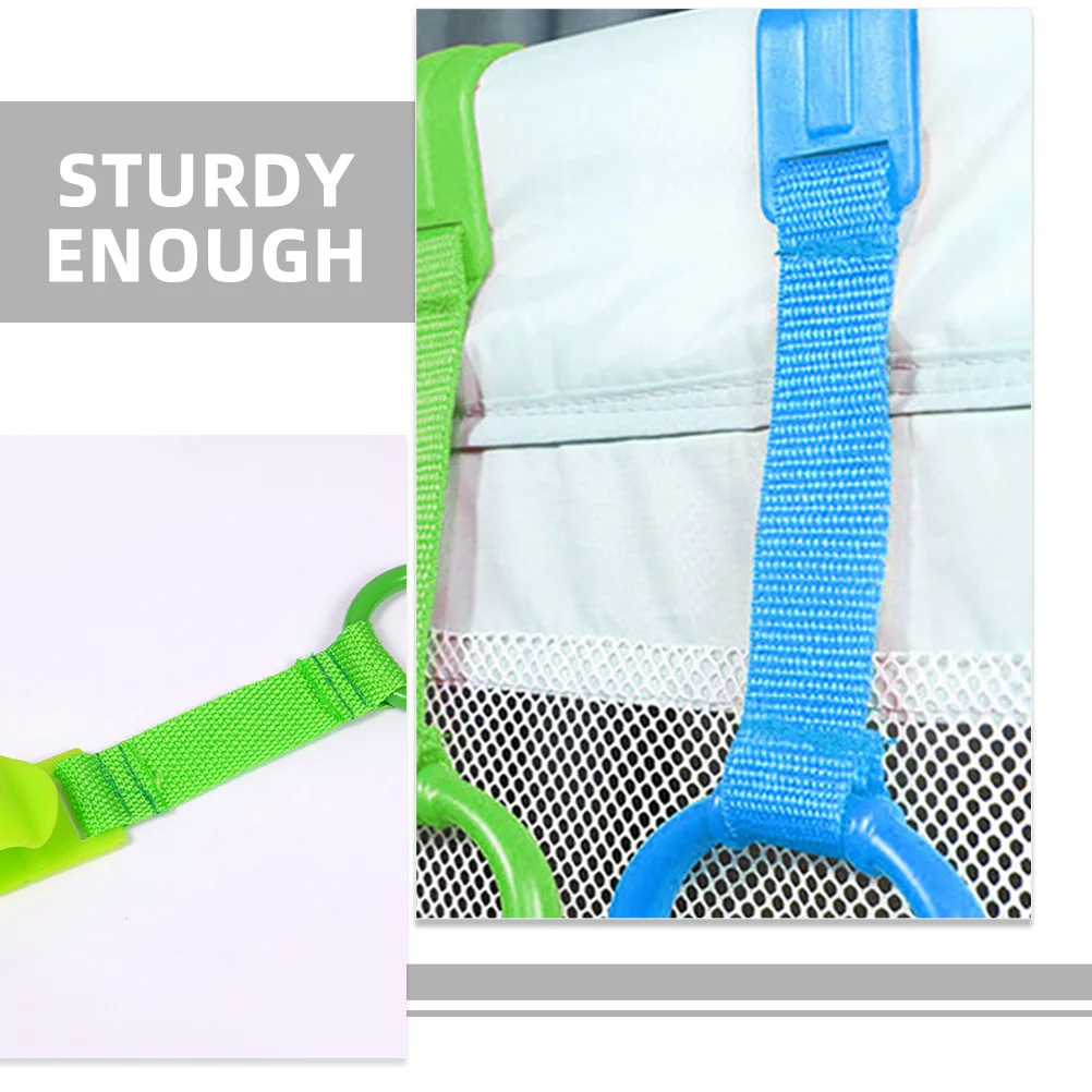4Pcs Baby Walking Assistant Pull Up Rings Crib Cot Hanging Handle Toddler Learning Tool Baby Pull Up Rings Hanging Ring