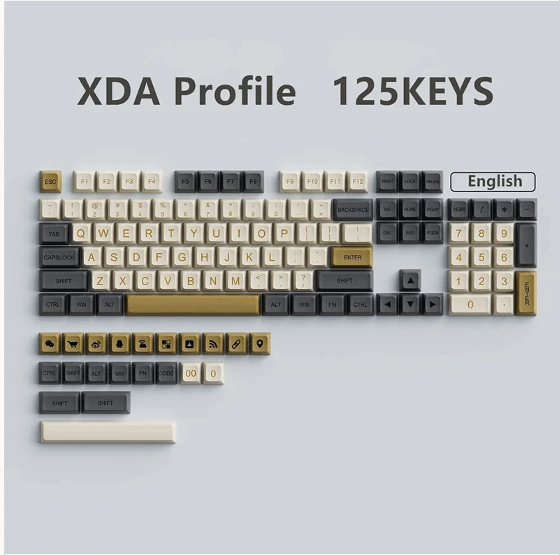 125 keys Shimmer XDA Profile PBT Keycaps DYE-SUB Russian Thailand Japanese Korean Keycap For MX Switch Mechanical Keyboard DIY