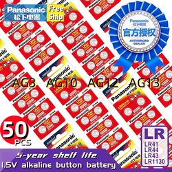 50PCS Original Panasonic LR44 LR43 LR41 LR1130 Button Batteria AG13 AG10 L1154 A76 357a Cell Coin Watch Toys Remote Battery