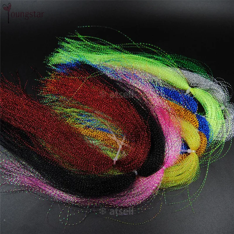 1pc Artificial Bait Twisted Flashabou Tinsel Fly Fishing Tying Crystal Flash For Jig Hook Shinning Fishing Lure Making