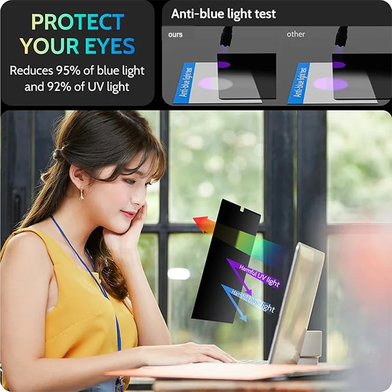 Computer Monitor Magnet Anti Peering Film Filter Universal Removable Magnetic Laptop Privacy Screen Protector 13 14 15.6 16 inch