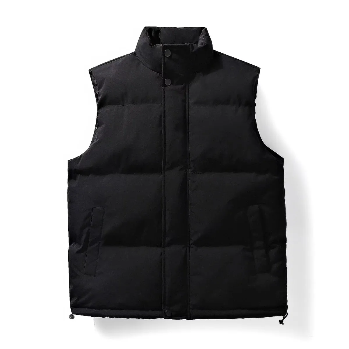Thickened Casual Men's Pure Color down Jacket Vest Autumn Winter Warm Faux down Vest No Sleeve Outerwear Polyester Fiber