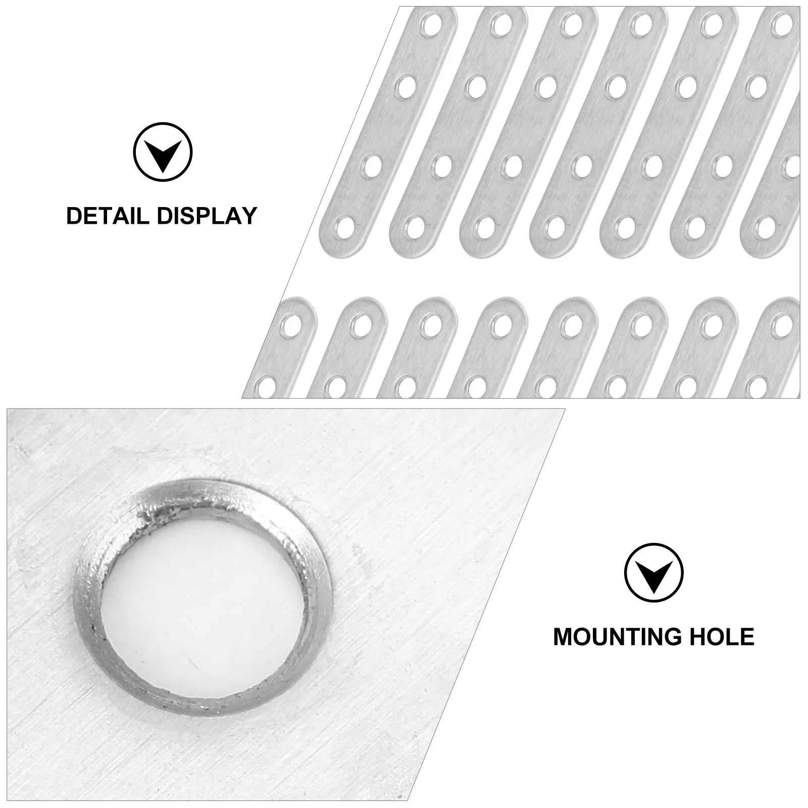 

20Pcs Stainless Steel Silver Mending Brace Durable Steel Brackets for Furniture Wardrobe DIY Repair Reinforcement Metal Sheets
