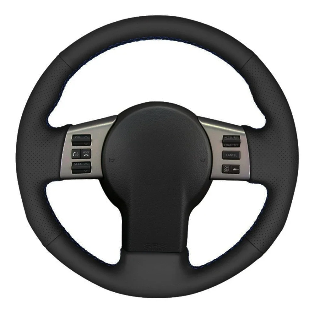 Car Steering Wheel Cover Hand-stitched Black Genuine Leather For Infiniti FX FX35 FX45 2003-2008 Nissan 350Z 2003 2004 2005-2009